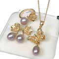 New Arrival 18K Gold Plated Butterfly Set Freshwater Pearl Jewelry for Women Fashionable Natural Real Gemstone Accessories
