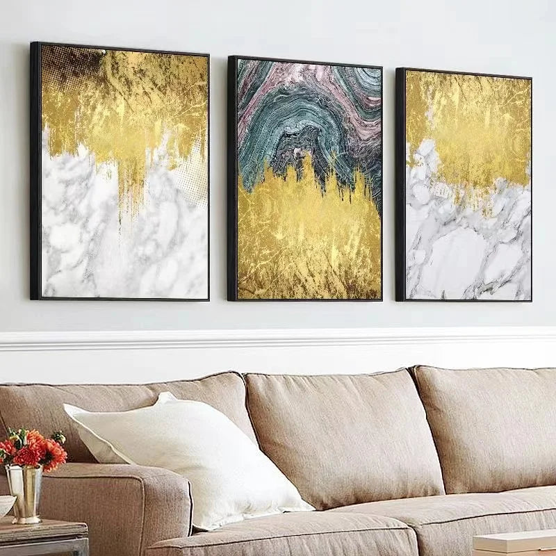 Home Decoration Luxury Islamic Calligraphy Modern Gold Foil Poster Canvas Print Paintings Pictures Wall Art