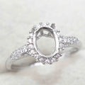 Sterling Silver 6*8mm Semi Mount Ring Empty Frame Blank Support Claw Setting S925 Base Holder Without Center Stone for Inlay DIY