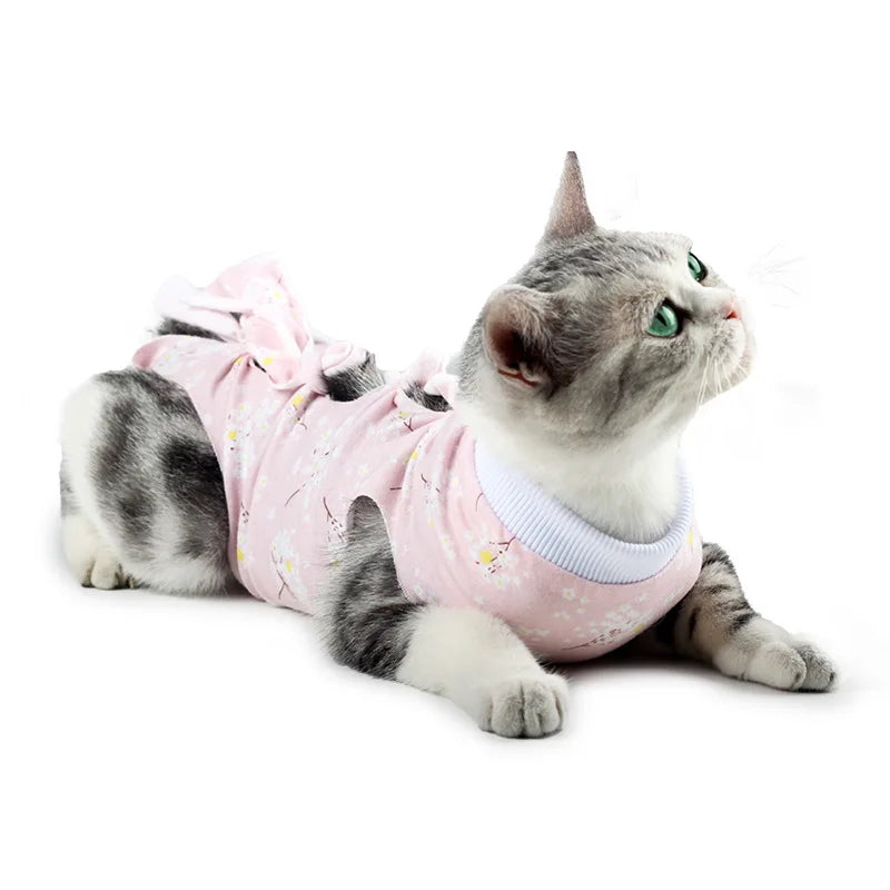 Strap Design Pet Surgery Recovery Suit Cat Spay Weaning Suit Anti-licking Wound Surgical Clothes for Cats Dogs
