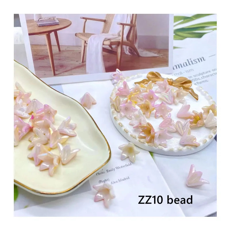 Wholesale Acrylic Glaze Mapei Bell Orchid Gradient Handmade Loose Beads Diy Handmade Bracelet Cell Phone Charm  ZZ10