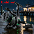 [Germany Stock] Rooblinos RF Left Hand Spinning Fishing Reel 5.2:1 Gear Ratio Fake Bait Nylon for Lake & River