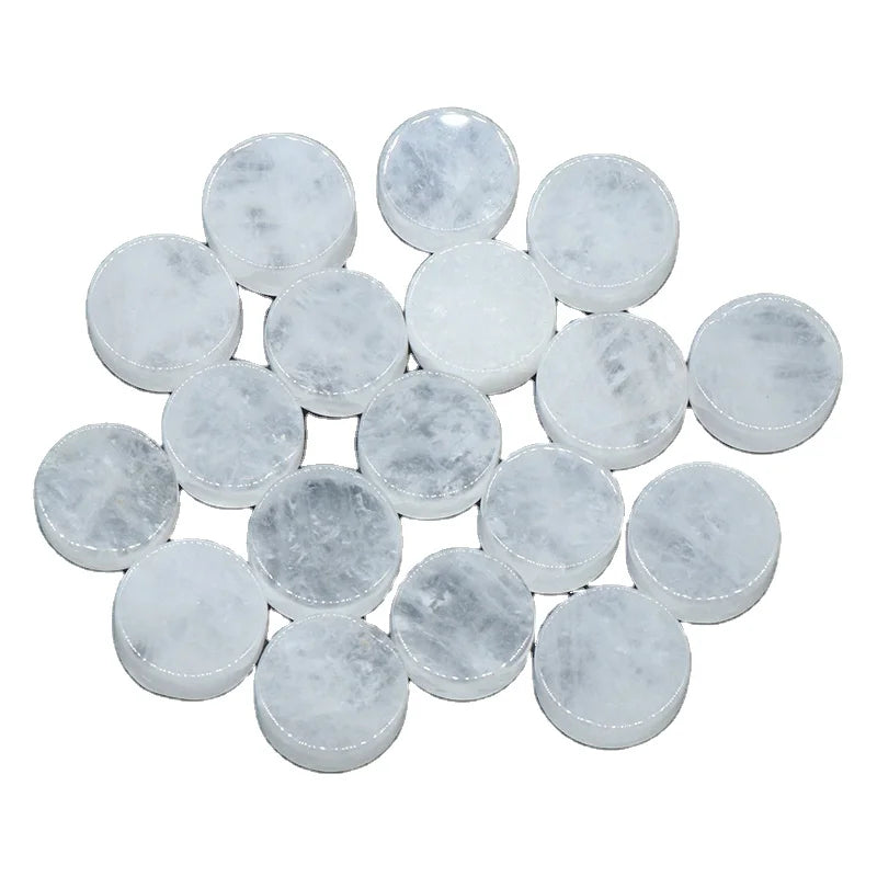 HZ HZ Nature Pink Crystal Gemstone Slice Stone Clear Quartz Gemstones Button for Jewelry Making Ornaments