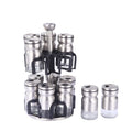 Rotating Seasoning Salt Rack With Glass Bottles Rotary Spice Rack