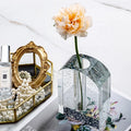 Modern Decorative Handmade Geometric Cut Wedding Table Decoration Transparent Bubble Crystal Glass Flower Vase
