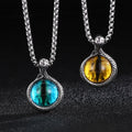 Kalen Creative Clothing Accessories Fashion Snake-Shaped Pendant Necklace Men's Stainless Steel Jewelry With Tiger's Eye