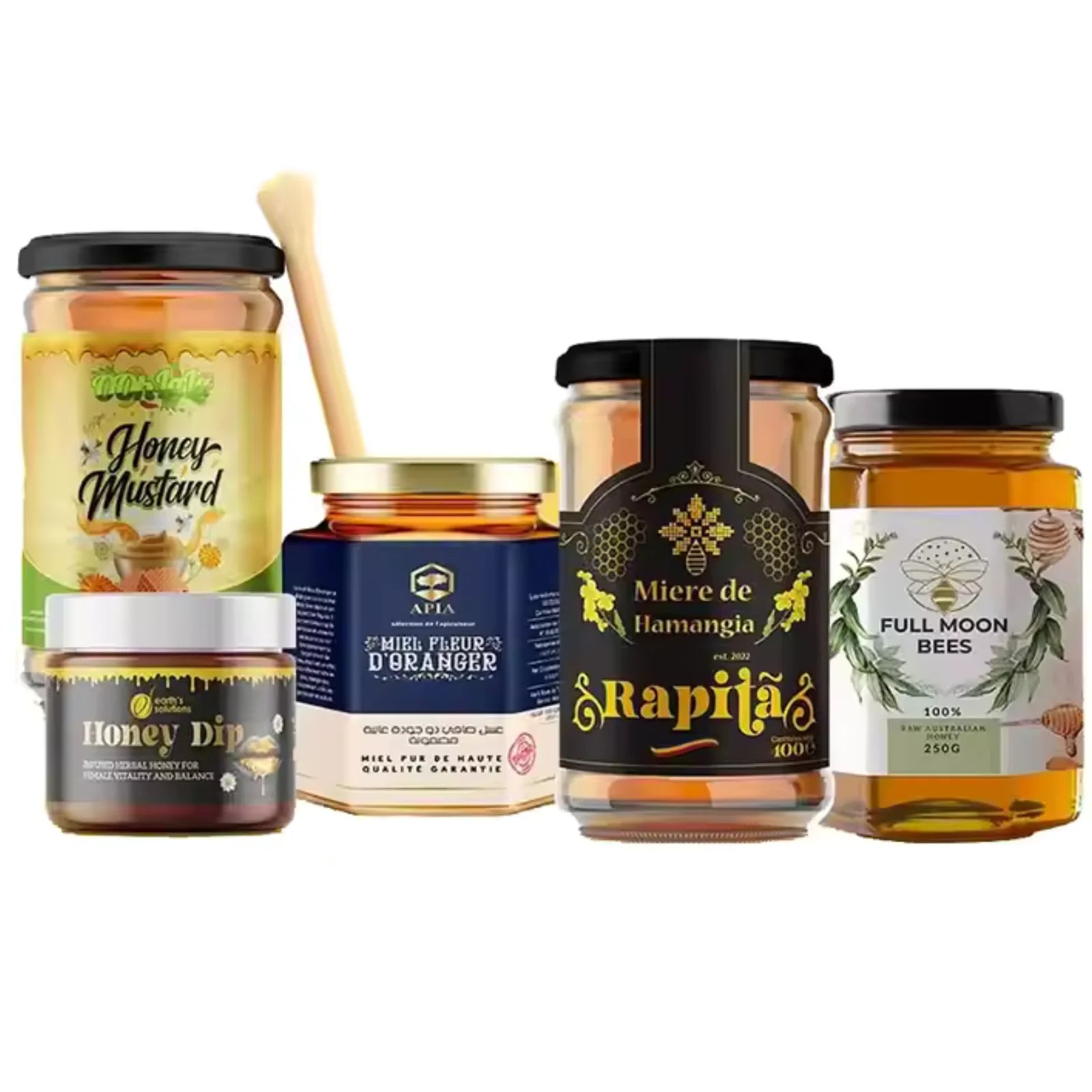 Waterproof Custom Logo Digital Printing Honey Jar Self Adhesive Label Sticker for Food and Bottle Packaging