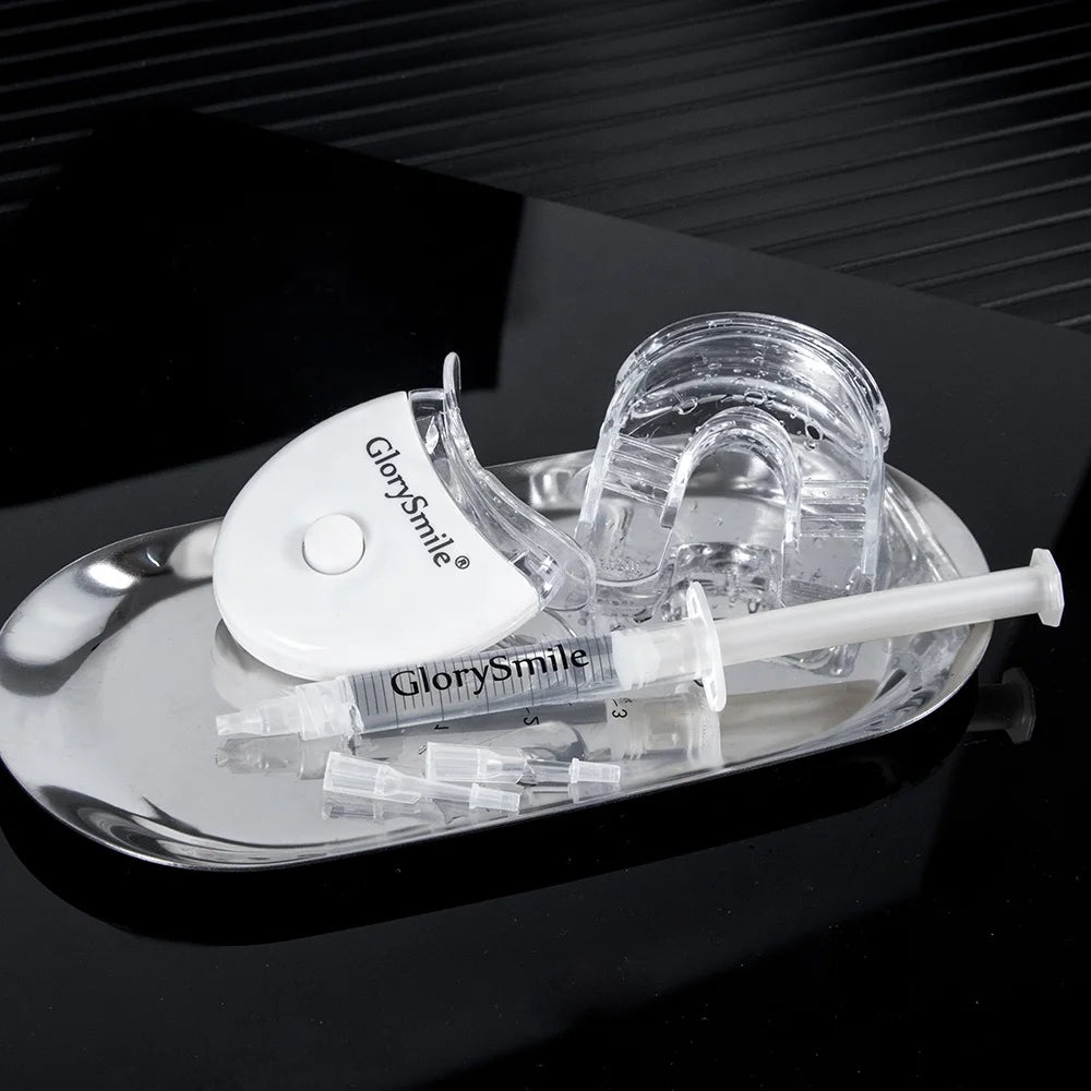 Private Label 3ml Teeth Whitening Gel Syringe Bright White Bleaching Tooth Sets With 5 Led Light