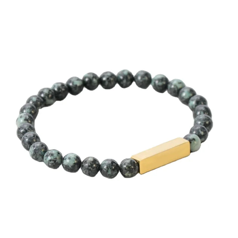 Fashion Bracelet with Lucky Stone Pulsera Chains for Men Bead Bracelet  Stainless Steel Bangle