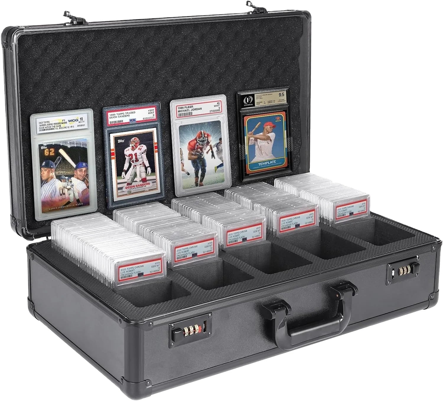 Graded Card Storage Case for 200+ Sport Trading Slabs Protector W/Lock