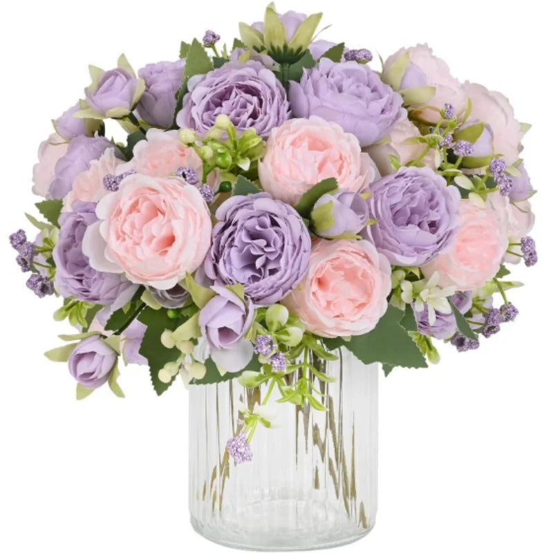 Artificial Peonies Flowers Silk Bouquet for Centerpiece Table Wedding Party Home Vase Office Table Decoration