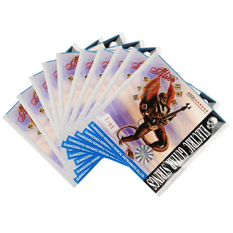 10 Sets/Box Alice A506 Set of 6 Strings Coated Steel Nickel Alloy Wound .009-.042 Electric Guitar Strings for Guitar Accessories