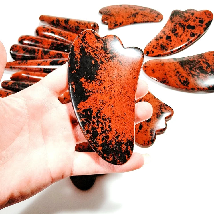 2025 Factory Wholesale Price Natural Stone Scraper Chinese Gua Sha Tools Mahogany Obsidian Jade Guasha Board Beauty Tool