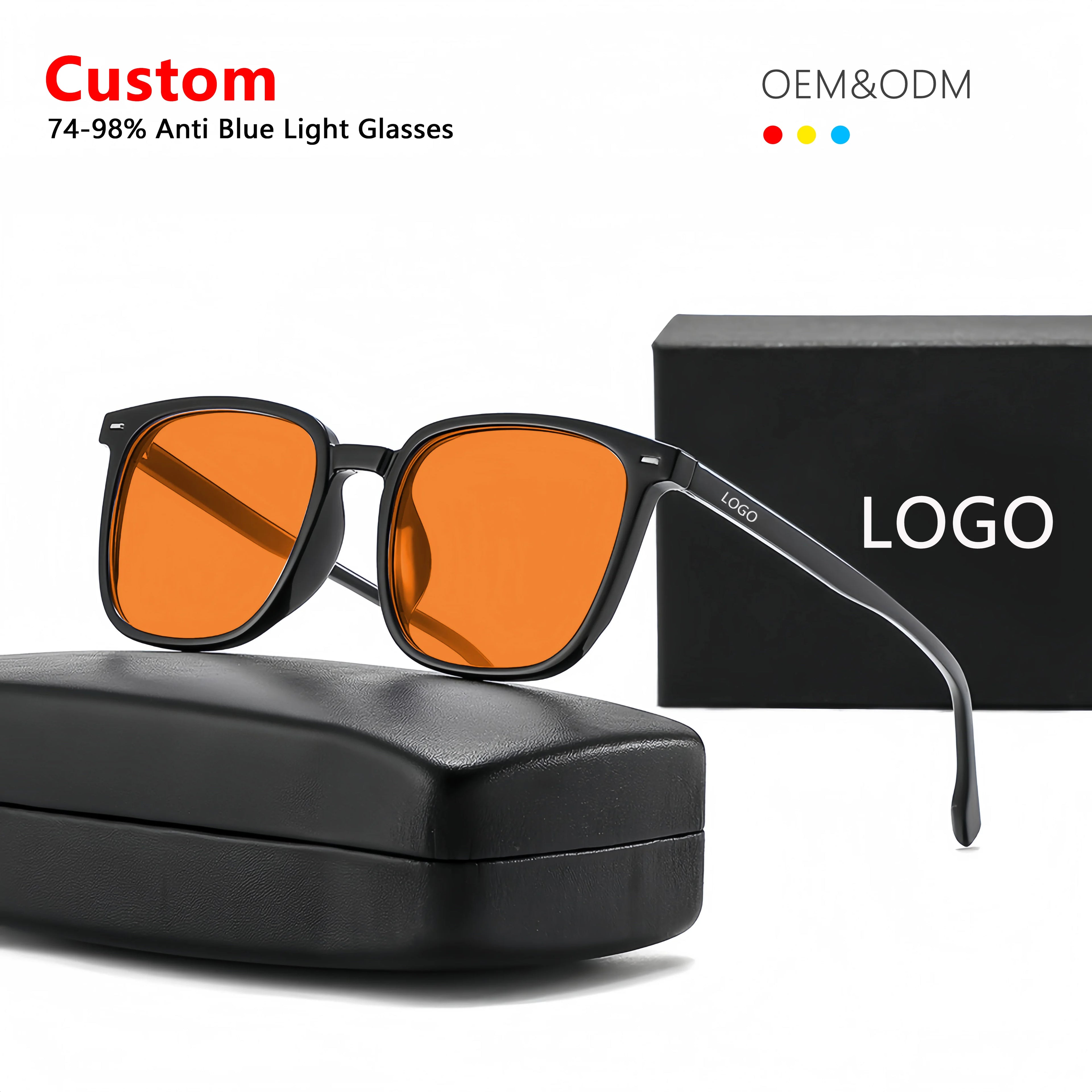 Factory Retro TR90 Optical Frame Computer Eyewear Designer Women Men Anti Glare Eyeglass Custom Anti Blue Light Glasses