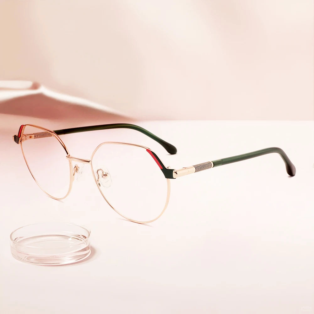 Vintage Women's Cat Eye Glasses Non-Prescription Metal Eyeglass Frames Multi-Color Butterfly Rim Decorative Spectacle New