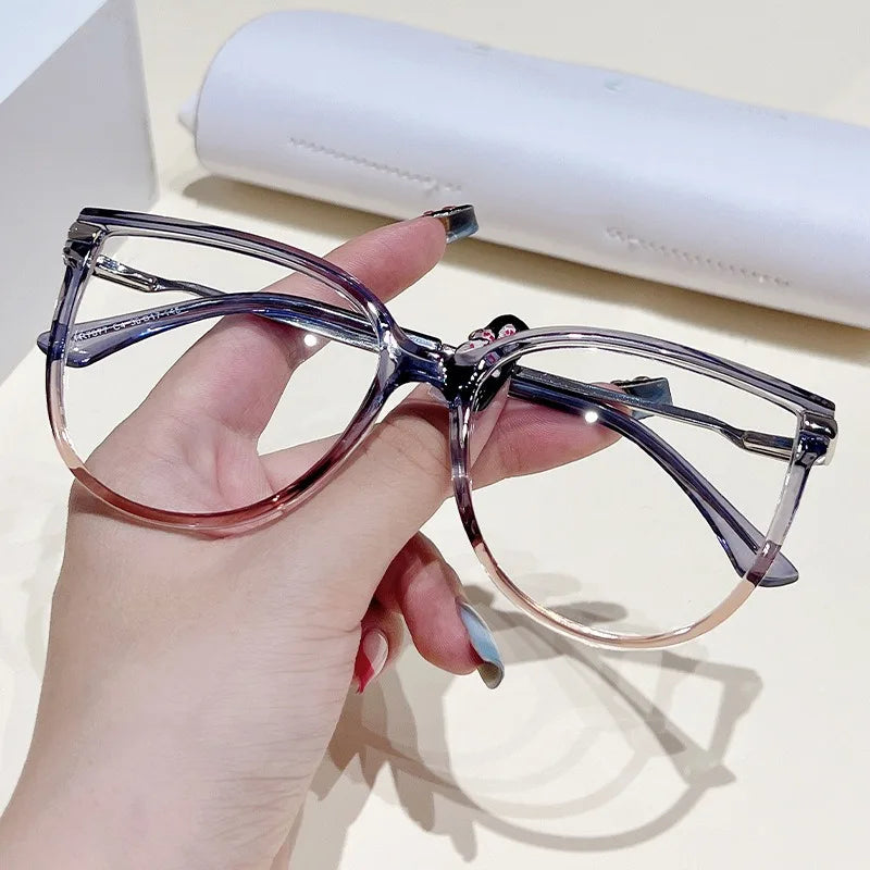 2025 High Quality Women Oversized Optical Glasses Frame Tr90 Anti Blue Light Ray Blocking Eyeglasses Spectacle Frames