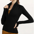 Wholesale New Women Equestrian Tops Horse Riding Base Layer Long Sleeve Show Shirts Stand Collar Zipper  Equestrian Riding Top