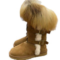 Sample Support Genuine Sheepskin Cow Fur Snow Boots With fox Wool