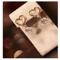 New Fashion Gold Heart Cutout Cute Pendant Zircon Accessories Earrings for Women