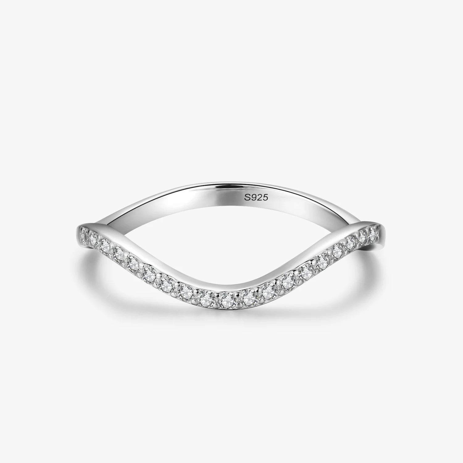 Ailmay Genuine 925 Sterling Silver Personality Simple Rectangle Clear Zircon Rings Fine Female Fashion Engagement Jewelry