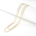 Dainty 18K Gold Chain Layered Necklace for Women Waterproof Stainless Steel Double Layered Gold Plated Snake Chain Necklace