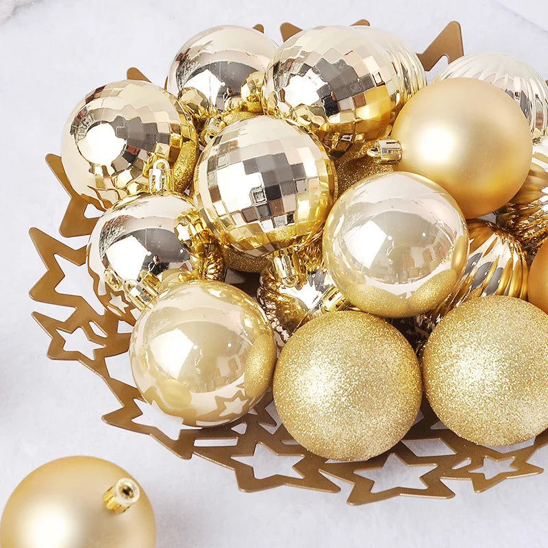 I750 New Arriving 36pcs Special Plastic Balls Classic Christmas Ball Ornament Set Christmas Decorations
