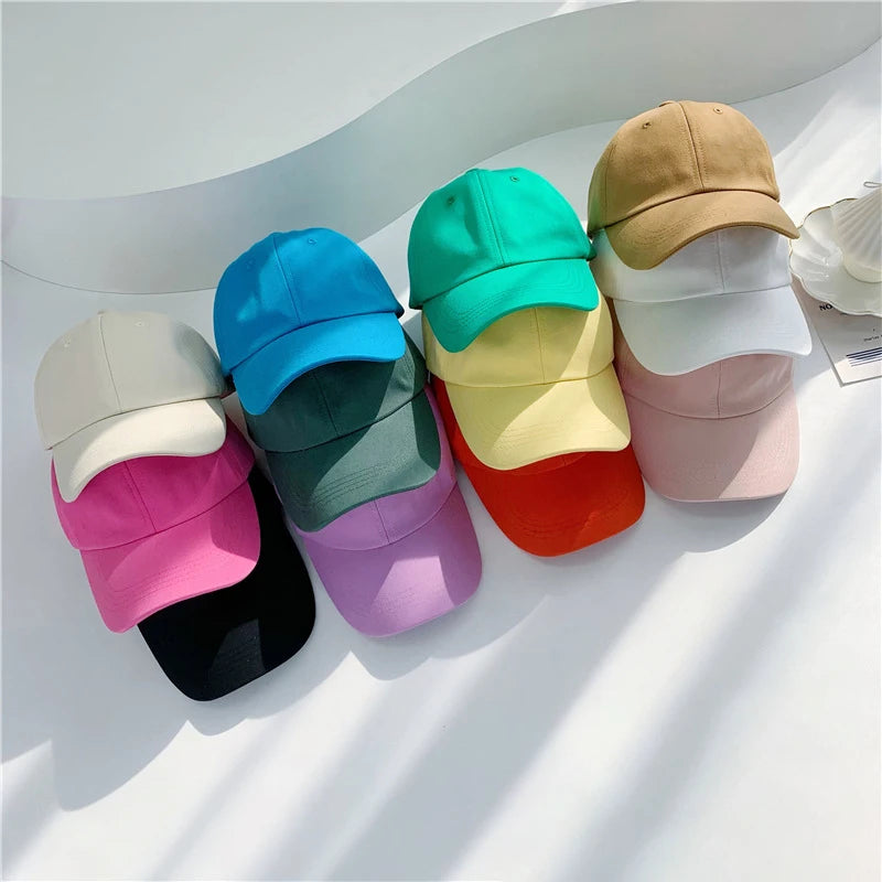 Embroidery Logo 100%Cotton Kids Size Dad Hats Adjustable Low Profile 6 Panel Candy Color Unstructured Baseball Caps for Children