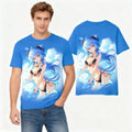 Fitspi Anime Peripheral T Shirt Short Sleeve Japanese Two Dimensional Chic Casual Clothes