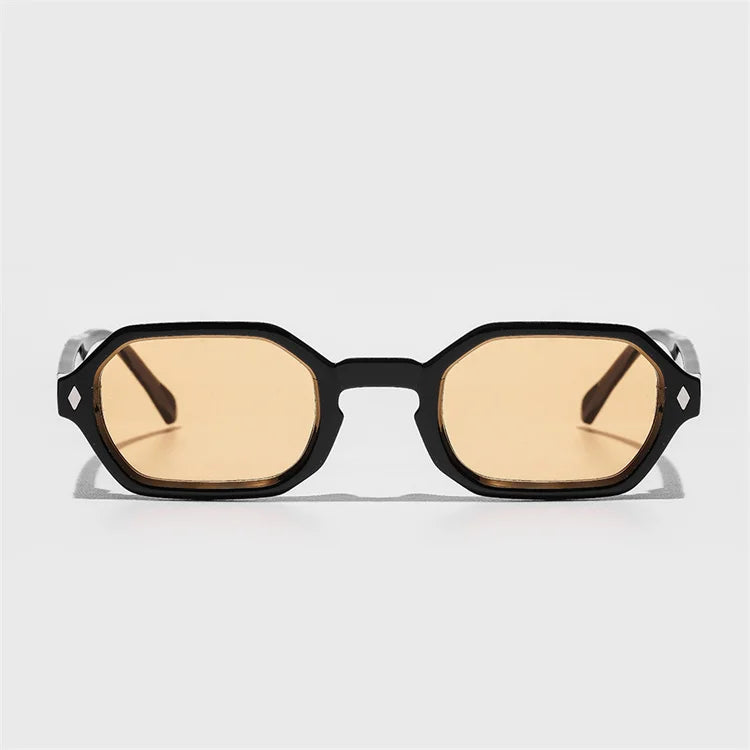 Customize Logo Hot Sale Square Sun Glasses Gradient Blue UV400 Fashion Ocean Lens Shades Vintage Polygon Sunglasses