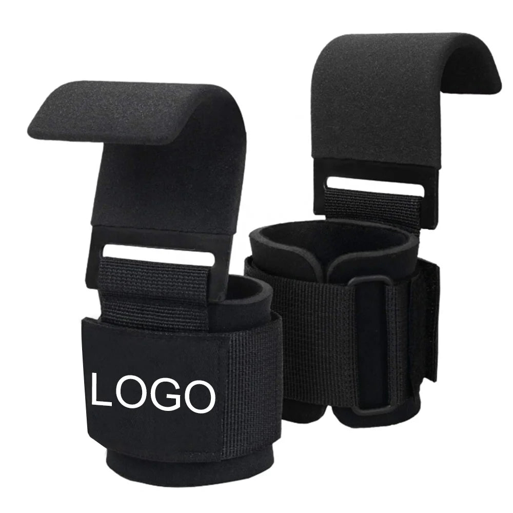 Custom Logo Heavy Duty Neoprene Gym Workout Gloves with Wrist Straps Pull-up Deadlift Weight Lifting Hooks