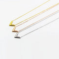 Fashion Bijoux Women Jewelry 3 Color Plated Stainless Steel Initial Letter V Shape Charm Pendant Necklace