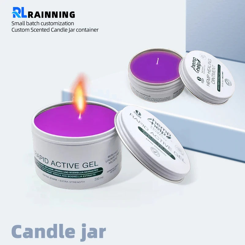 Custom Aluminum Scented Candle Silver Aluminum Cosmetic Packaging