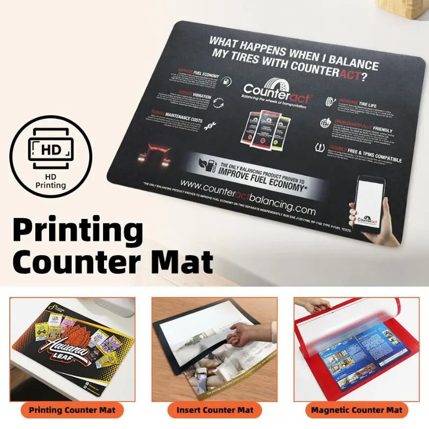 Durable Anti Slip Printed Counter Mat Bulk Custom Printed Counter Mat Promotional Branded Mat for Trade Show & Business