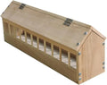 Anti-slip Lightweight Waterproof Square Wooden Simple Design Bird Food Trough with Zero-residue Feature for Indoor/Outdoor Use