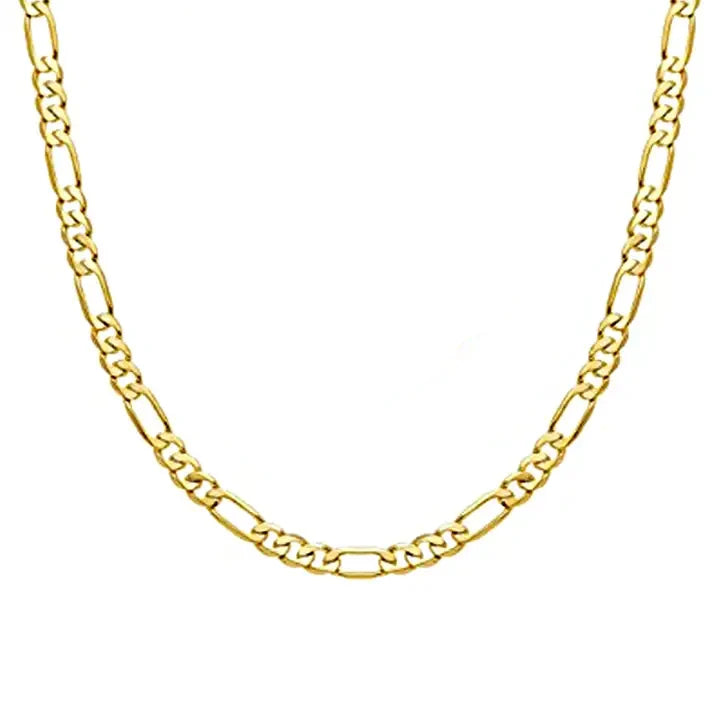 Tarnish Free Jewelry 18K Gold Plated Stainless Steel Figaro Chain Necklace for Women Men