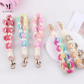 Xiximi Wristlet Handmade Wrist Lanyard Weave Flower Keyring Holder Daisy Cotton Cord Phone Wristband Pearl Flower Keyring