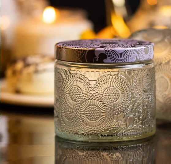Empty 350ml Transparent clear Packaging Candle Container Jar Luxury with Metal Lid for Candles Custom