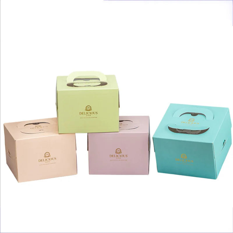 Free Shipping Bakery Package Custom Size for Roll Cake Box with Window Embossing Matt Lamination Folders