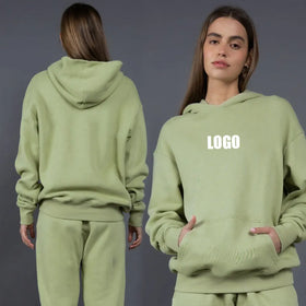 2023 New Oversized 400G Long Sleeves Crewneck Sweatshirt Sports Wear Women Terry Fabric Unisex Puff Printing Custom Hoodies