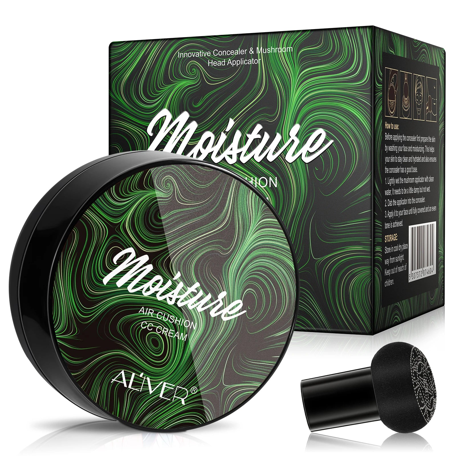 Aliver Ivory White Mushroom Head Nourishing Moisturizing Make up Air Cushion Cc Cream Foundation