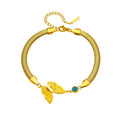 Fashion Blue Eye Butterfly Snake Bone Chain Bracelet Creative Design Waterproof Stainless Steel Bracelet Jewelry