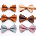 New Colorized Silk Mens Butterfly Bowties Pre-Tied Necklace Black Bow Tie for Men Wedding Party