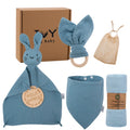 100% Organic Cotton Baby Muslin Swaddle Blanket Set Orange Bunny Gender Neutral Gift for Boys Girls