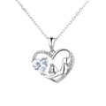 Sterling Silver 925 Charm Necklace Doggy with Love in Heart Pendant for Children 's Gift