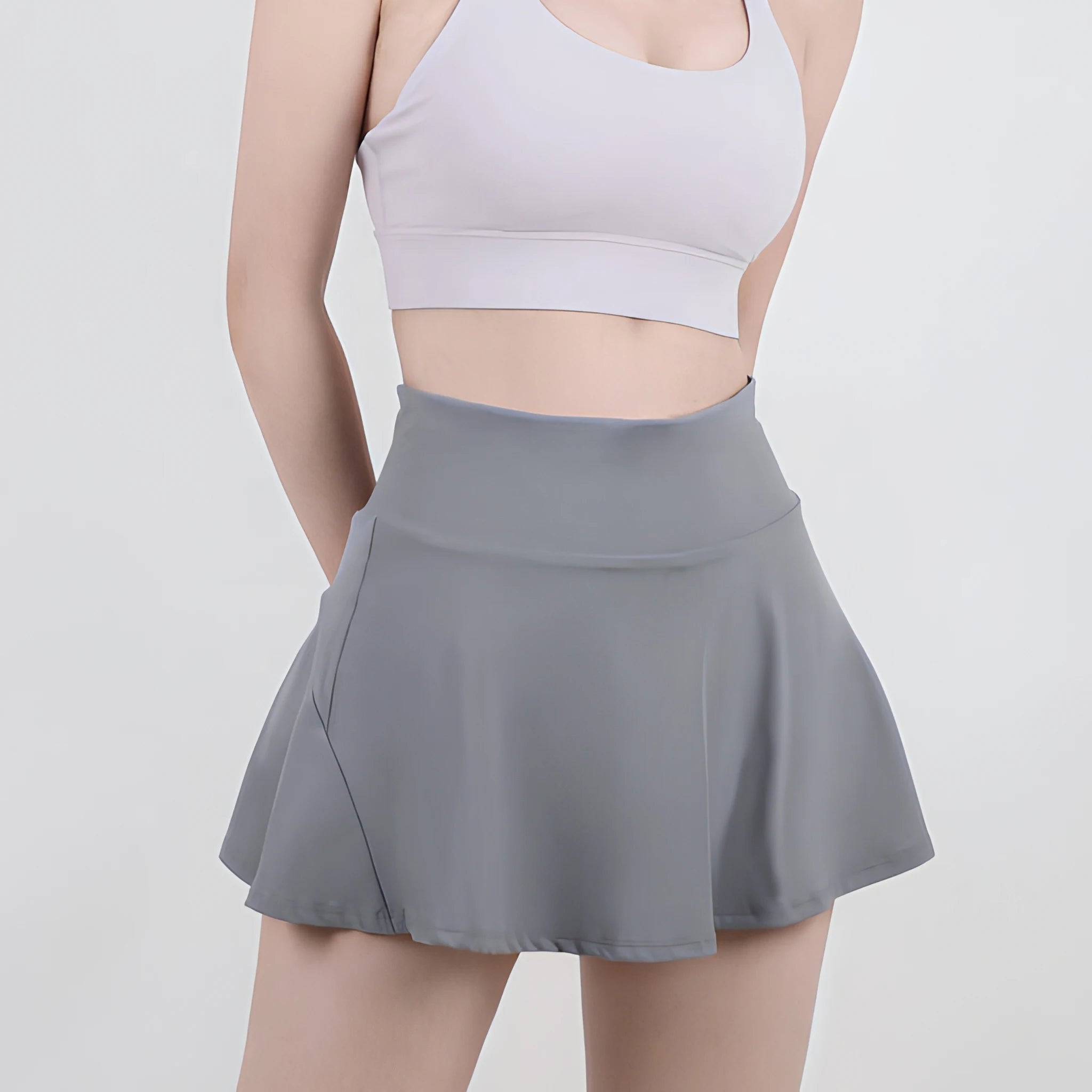 Wholesale New Design Women Active Gym Wear High Waist Pleated Tennis Skort Quick Dry Breathable Spandex/Nylon