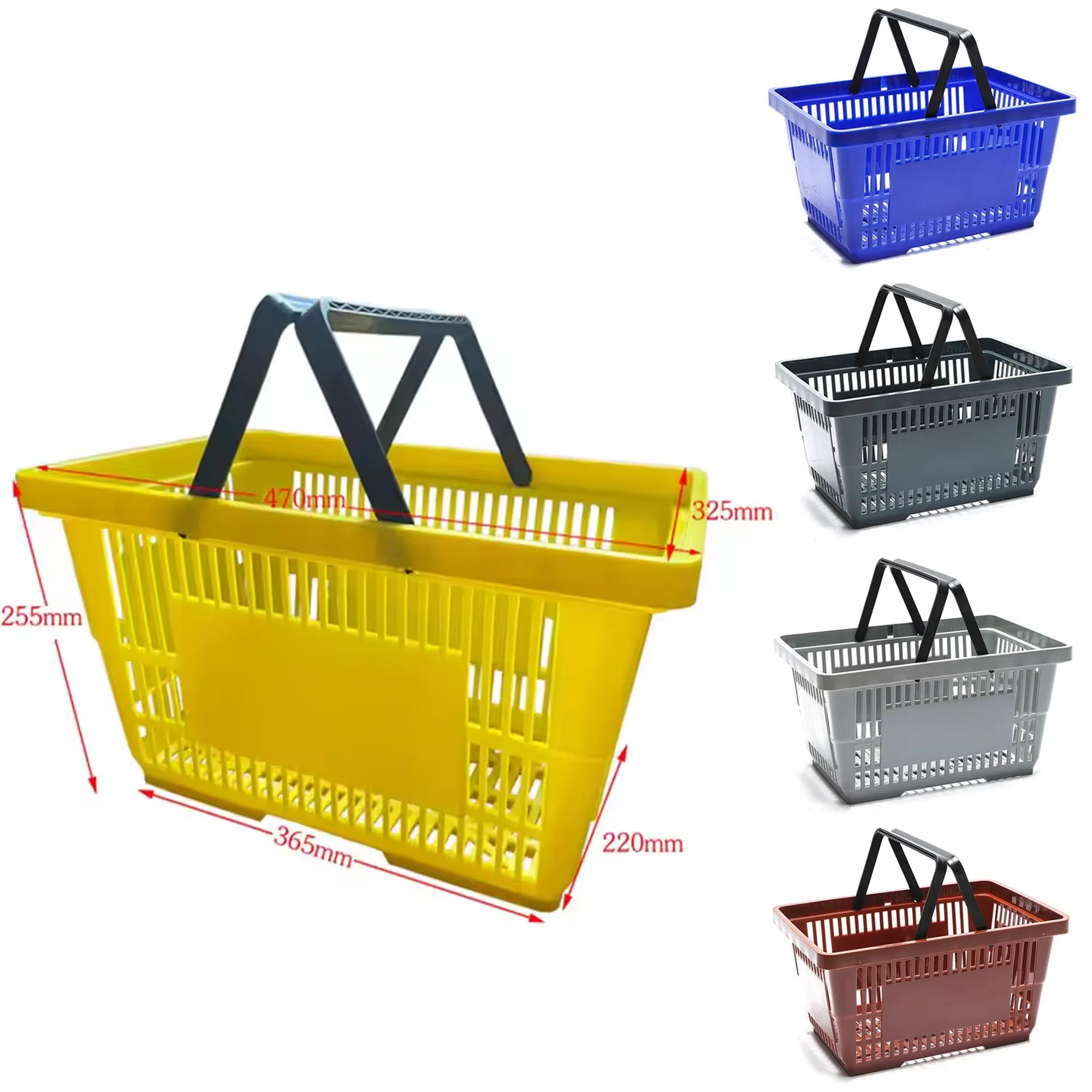 Cheaper Hot Selling Plastic Baskets Supermarket Basket 28L Plastic Hand Shopping Basket