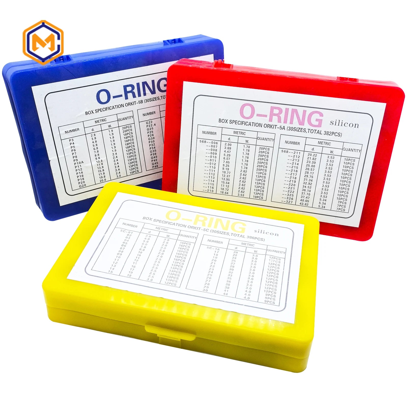 High Pressure O-Ring Kit 382 386 407 419 Pcs Silicon NBR FKM Nbr O Ring Seal Box Oring Assortment Excavator Hydraulic ORing Kit