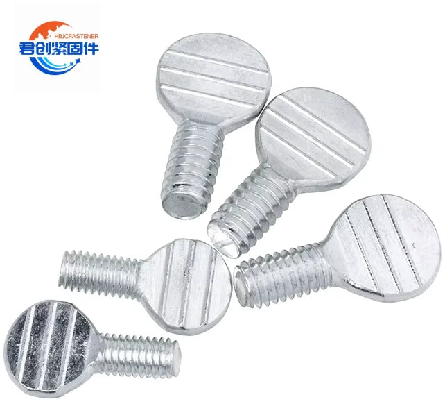ANSI/ASME B 18.17 Type-B Oval Head White Zinc Plated Carbon Steel Thumb Screws Inch & Metric Measurement System Free Sample