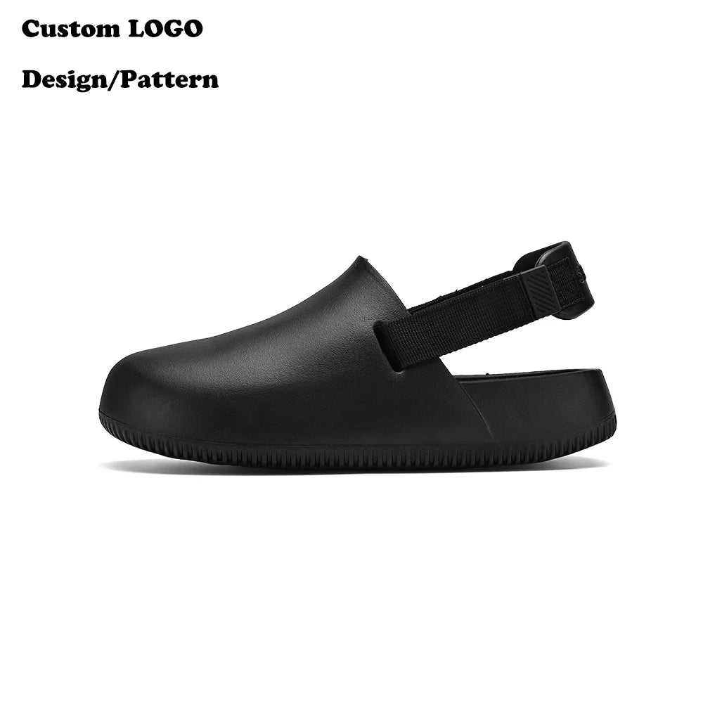 Custom Men's EVA Insole Sandals with Soft Sole Trendy Summer Cool Closed-Toe Slippers Slip-On Outdoor Style for Spring