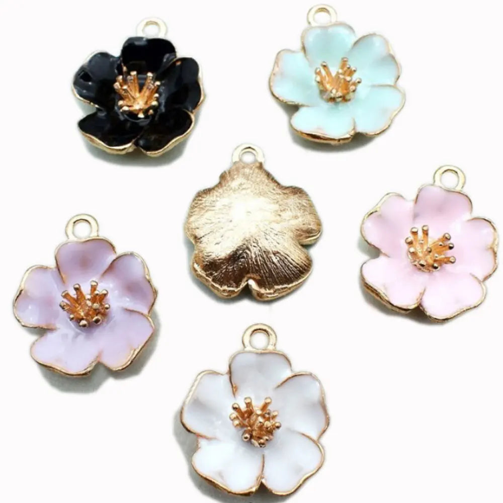 Gold Plated Colorful Flower Enamel Charm Pendant Zinc Alloy Antique Bronze Platedyes for Fashion Jewelry 50pcs/bag Keyboard 2mm